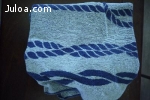 serviette blanc /bleu